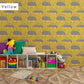 Peelable wallpaper, no-paste wallpaper, WALLTZ Yoshiei Yoshida and Hippo, Yellow , NWZ-WKYW (49cm x 2.7m size)